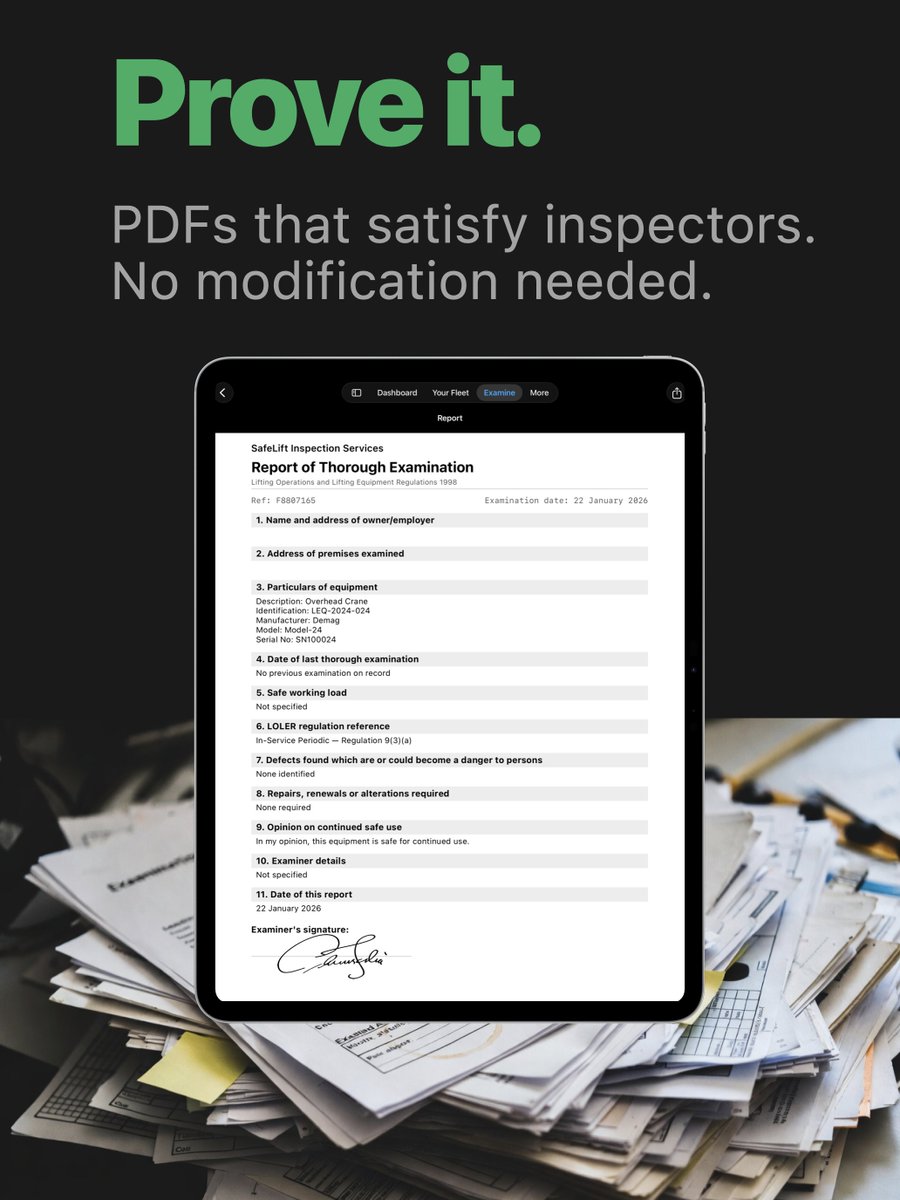 Pragmathema's tweet image. Contrarian thesis: the best software businesses hide in regulated industries nobody wants to learn about. LOLER 1998. Schedule 1. Eleven mandatory items. Unlimited fines. No decent app on the store. This is a moat made of boredom. apps.apple.com/gb/app/liftled… 
#Compliance #LOLER #HSE