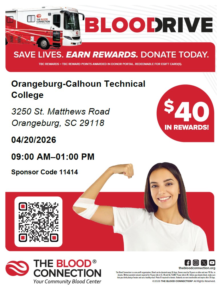 OCtechEdu's tweet photo. Sign up for our next campus #blooddrive Monday, April 20! Visit https://t.co/lnsuze4kYF and use donor code 11414 to make an appointment and #savealife #giveblood https://t.co/RvTXkB2nY3