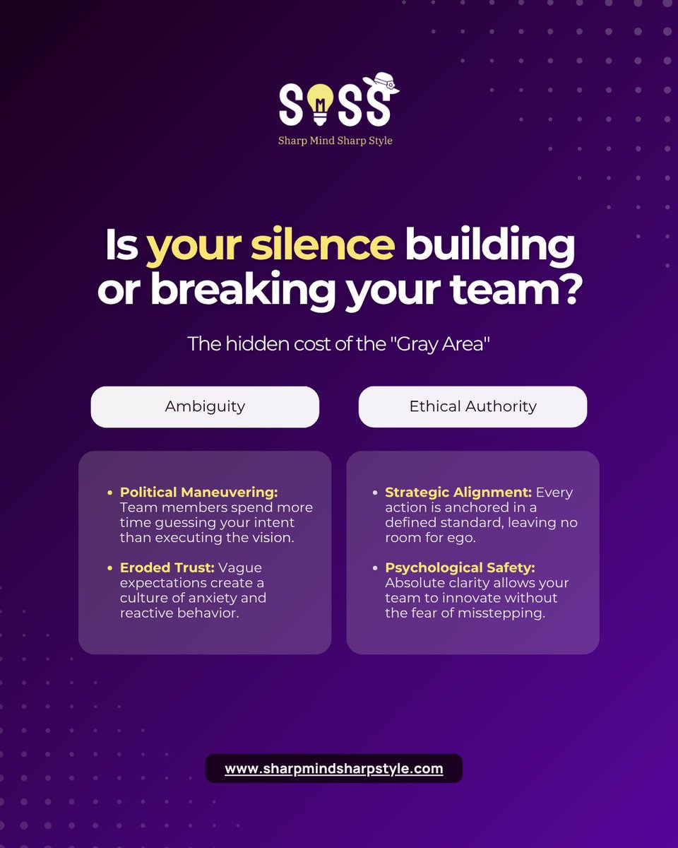 sdhillon08's tweet image. Vague directions are not just inefficient; they are an ethical liability. When a leader refuses to be clear, they force their team to navigate a minefield of assumptions⚖️🚫

#ethicalleadership #graceandgrit #sharpframework #leadershipstandards #ethicalpower