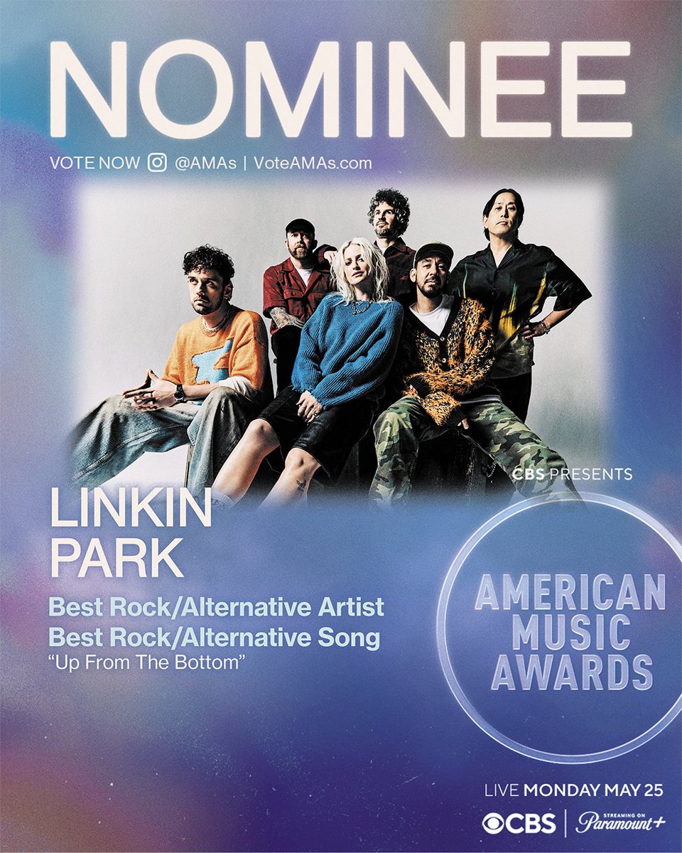 Thank you <a href="/AMAs/">American Music Awards</a> for our nominations for Best Rock / Alternative Artist and Song. You can vote daily at VoteAMAs.com