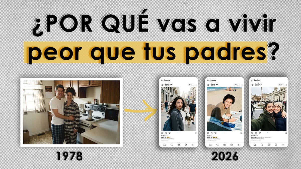 elOrdenMundial's tweet image. 🔴¡Tenemos nuevo #vídeo de YouTube!

¿Vivimos los #jóvenes peor que nuestros padres?

👉En las últimas décadas han cambiado muchas cosas, ¿pero han sido a mejor?

🏡La #crisis de la vivienda, sueldos bajos y #trabajos precarios, entre otros factores, hacen que ahora sea más