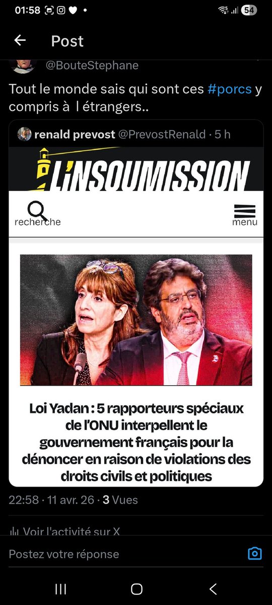 BouteStephane's tweet photo. @LCP @DeputesDem @perrinegoulet #Normal...
Je n ais absolument aucun point communs avec les #Sionistes, quelque soit le pays d origine de ces #adeptes d une #secte #apocalyptique #Genocidaires..
Et en temps que #Français c est là une de mes plus grande #fierté... https://t.co/aXT9xAQv36