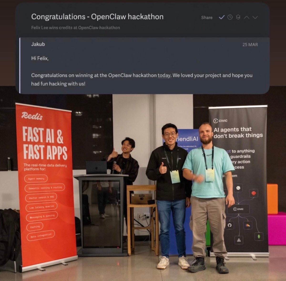 felixleezd's tweet photo. Day 168 of vibe-coding as a designer

🤯 Won my first hackathon (OpenClaw) as a designer building.

San Francisco's 🇺🇸 homeless crisis overwhelms volunteers every single day.

> Most don't know which situations need immediate help.
> Most don't know the safest times to engage.
> Most triage decisions happen on gut instinct alone.

I built an agent that guides them through it. Real-time. Context-aware. Free.