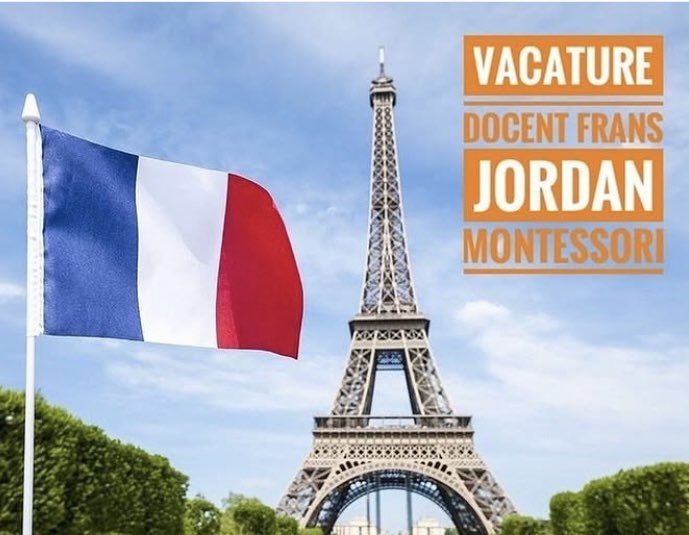 🇫🇷 🇫🇷 🇫🇷 🇫🇷 🇫🇷 🇫🇷 🇫🇷 🇫🇷 🇫🇷 🇫🇷
Het Jordan #Montessori Lyceum Utrecht (havo/vwo) te #Zeist zoekt voor volgend schooljaar een DOCENT FRANS (ca. 0,5-0,6 fte). Reageren kan tot 7 mei. 
Interesse? Kijk op jordanmlu.nl bij de #vacatures of op Meesterbaan