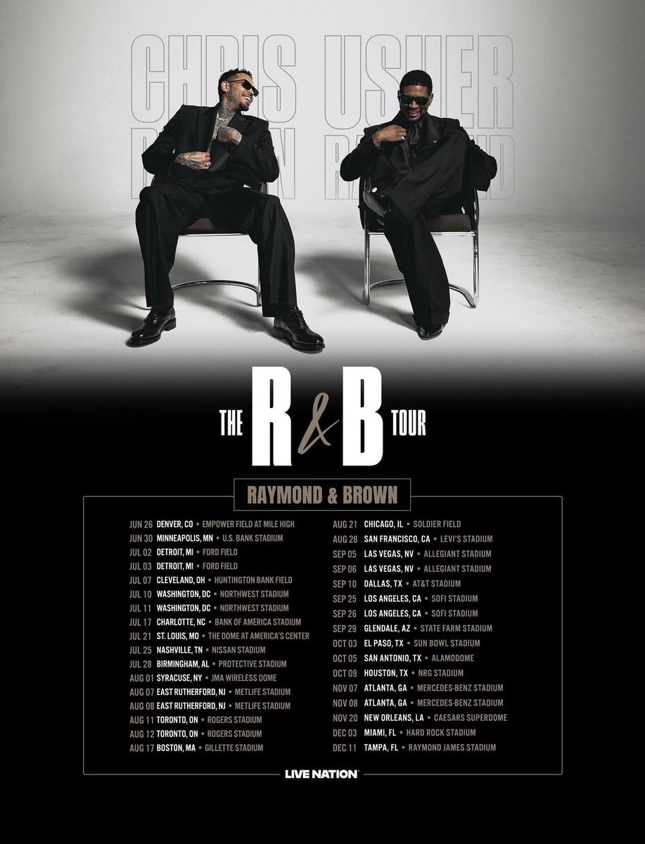 Usher and Chris Brown just dropped the full dates for the R&amp;B Tour.