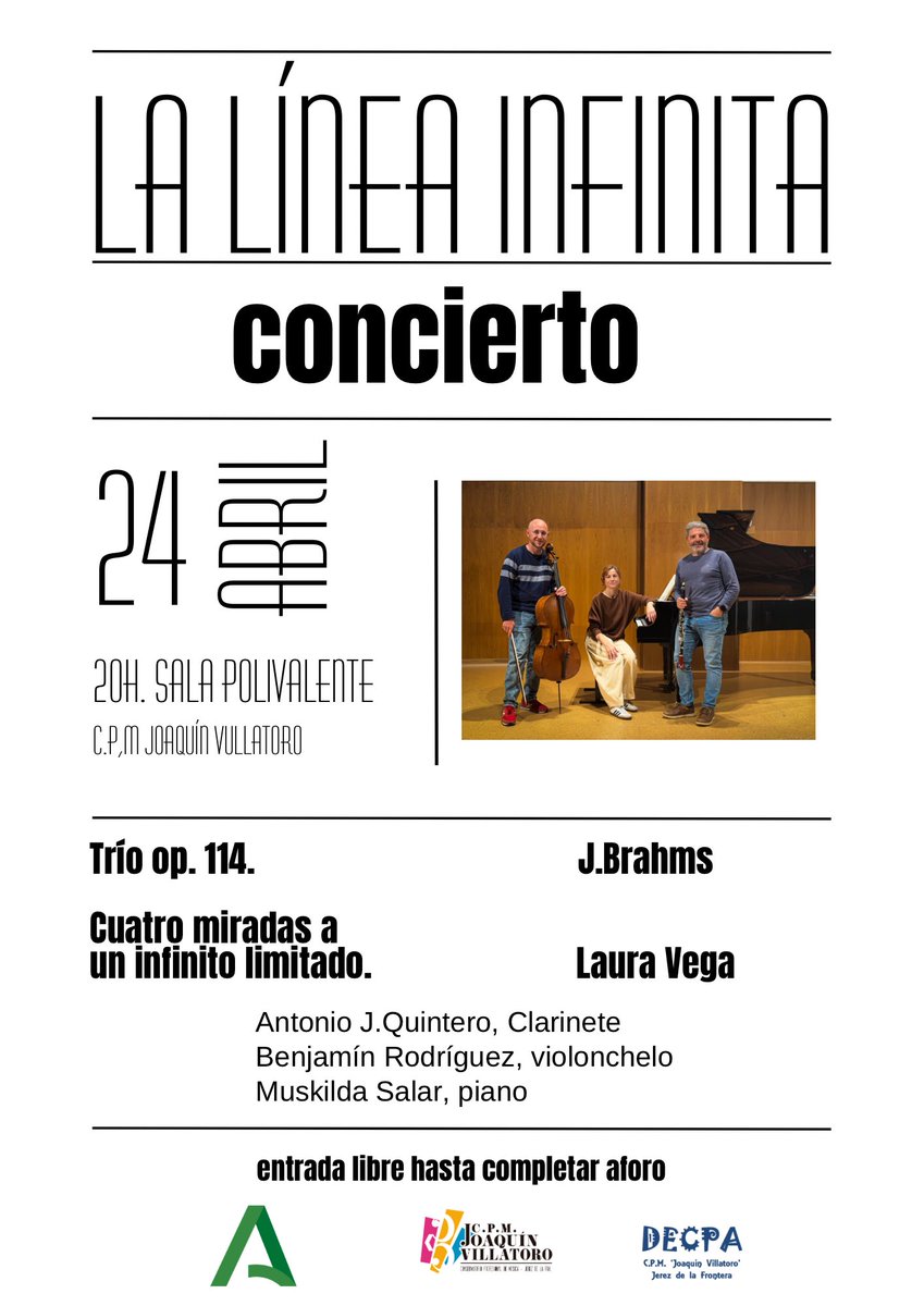 ¿𝔻ó𝕟𝕕𝕖 𝕥𝕖𝕣𝕞𝕚𝕟𝕒 𝕖𝕝 𝕤𝕠𝕟𝕚𝕕𝕠 𝕪 𝕕ó𝕟𝕕𝕖 𝕖𝕞𝕡𝕚𝕖𝕫𝕒 𝕝𝕒 𝕖𝕥𝕖𝕣𝕟𝕚𝕕𝕒𝕕? ✨
“Lᴀ ʟíɴᴇᴀ ɪɴғɪɴɪᴛᴀ”, un viaje sonoro que conecta la madurez emocional de 𝙅𝙤𝙝𝙖𝙣𝙣𝙚𝙨 𝘽𝙧𝙖𝙝𝙢𝙨 con la fuerza creativa de 𝙇𝙖𝙪𝙧𝙖 𝙑𝙚𝙜𝙖. 

24 de abril, Jerez.
