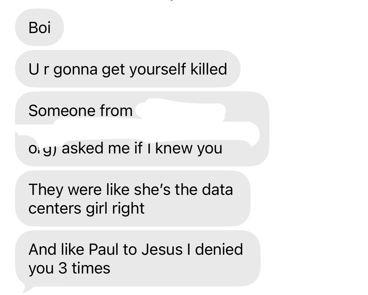 if i fall during the ai wars, pls build a geothermal powered data center with closed loop cooling in memory of me 🥀