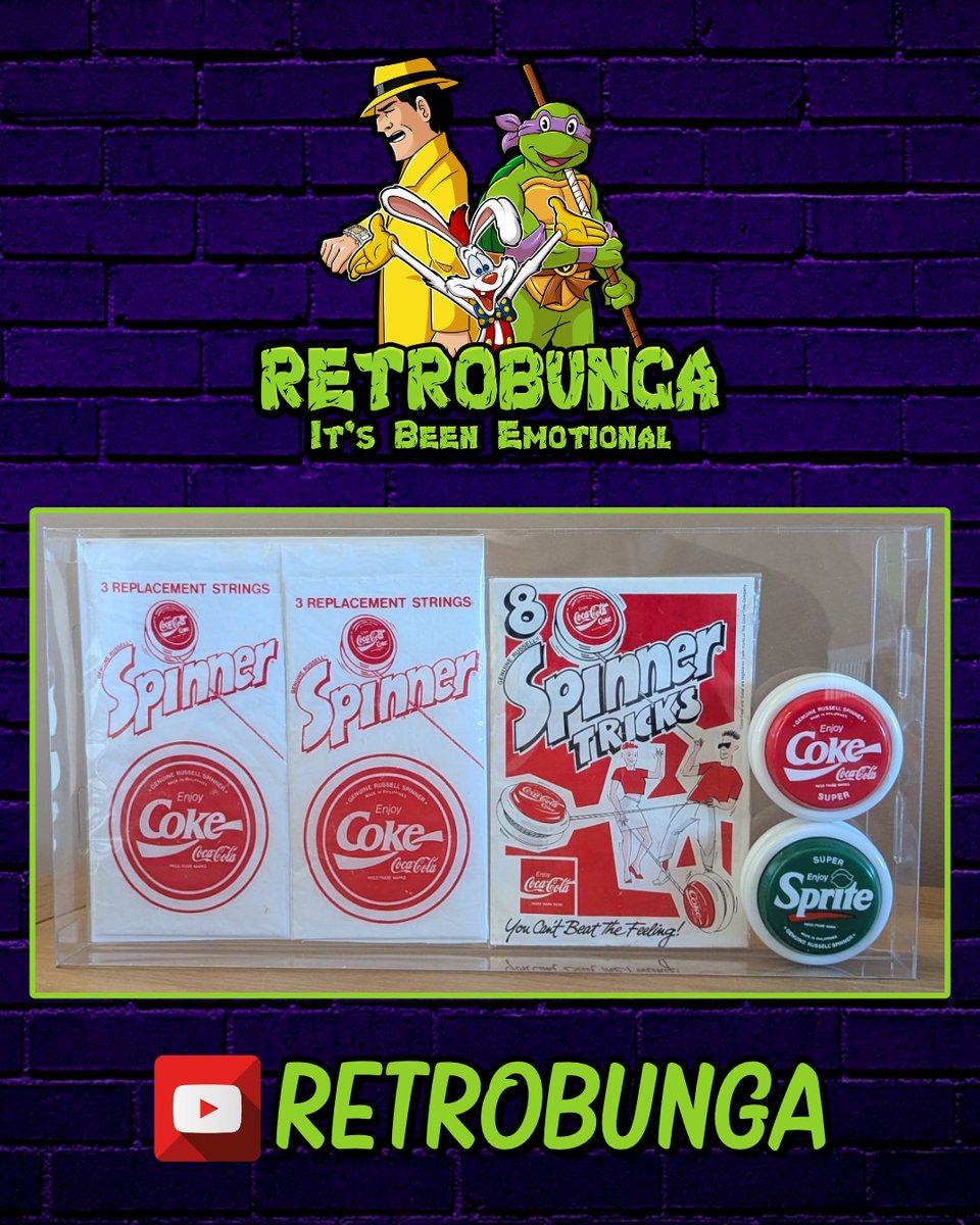 RETROBUNGATV's tweet photo. Been after these #cocacola & #sprite #yoyos for AGES!!
Thanks to @goodygoodscollectibles I was able to pick these up!
Love that he had the replacement strings and tricks pamphlet too so had to put them all in one protector for the #collectionroom
#retrobunga https://t.co/Dc4lJtYdvZ