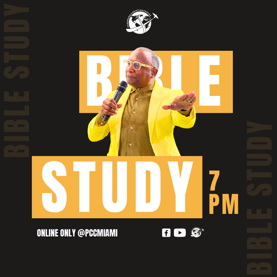 pccmiami's tweet photo. You know what time it is! Bible Study @pccmiami is happening tonight! Tap in and join us ONLINE ONLY at 7 PM.🔥🙌🏽 https://t.co/sSAZZsp78P