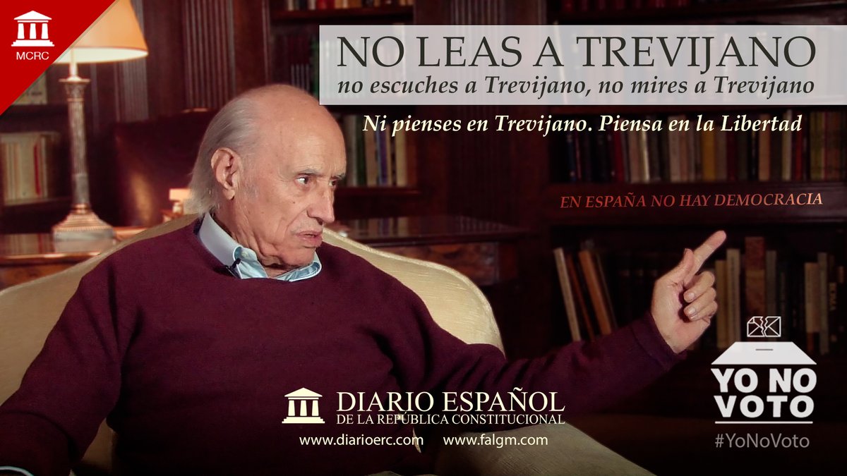 Es muy sencillo: si no eres un político, no pierdas el tiempo leyendo, escuchando o estudiando la obra de D. Antonio García-Trevijano. No lo vas a entender jamás. Nunca. 

#MCRC #Trevijano #YoNoVoto

Sigue leyendo aquí: 👉 diarioerc.com/2024/11/11/no-…