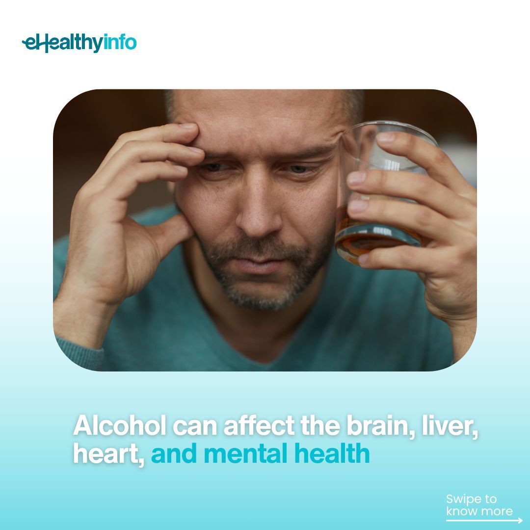 EhealthyInfo's tweet image. Alcohol Awareness Month
Alcohol affects the brain, liver, heart, and mental health.
Even social drinking can carry risk.
Cutting back can improve sleep, mood, and energy.
#AlcoholAwarenessMonth #HealthAwareness #eHealthyInfo