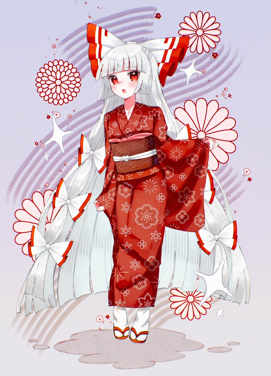 これはなんとなく描きたくなった和服妹紅