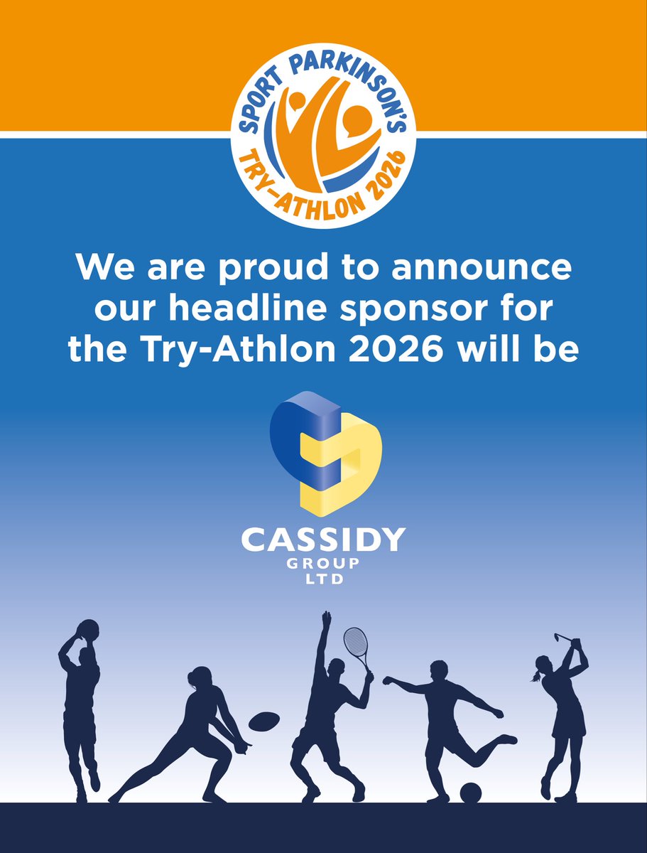SportParkinsons's tweet photo. We are proud to annouce that our headline sponsor for our Try-Athlon 2026 with be Cassidy Group Ltd.  Thank you so much!

#HeadlineSponsor #thankyou #thankyouforyoursupport #tryathlon https://t.co/QloBx4RI1O