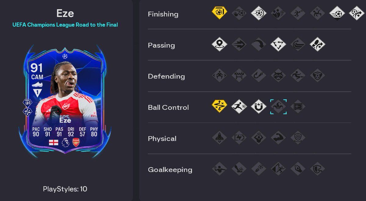 FUTWIZ's tweet image. 🚨RTTF UPGRADES LIVE 🚨

▪️Eze = Low Driven
▪️Hincapie = Intercept
▪️Musiala = First Touch
▪️Sorloth = Rapid
▪️Doue = Rapid
▪️Laimer = Long Ball
▪️Molina = Slide Tackle
▪️Sarr = Gamechanger 
▪️Silas = Power Shot
▪️Pedrinho = Rapid
▪️Sieb = Enforcer
▪️Alemao = Tiki Taka
▪️Lucas