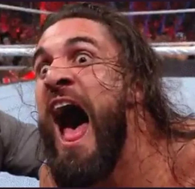 Seth Rollins cuando le digan que tiene que ir a una firma de autógrafos en el costanera
