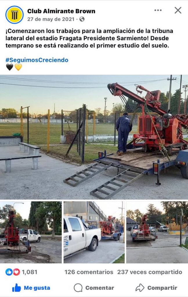 Qué bueno! Le debe entrar plata al club con estos negocios, capaz así podemos hace la tribuna lateral que prometieron llevando máquinas 💪💪💪 la mejor dirigencia loco