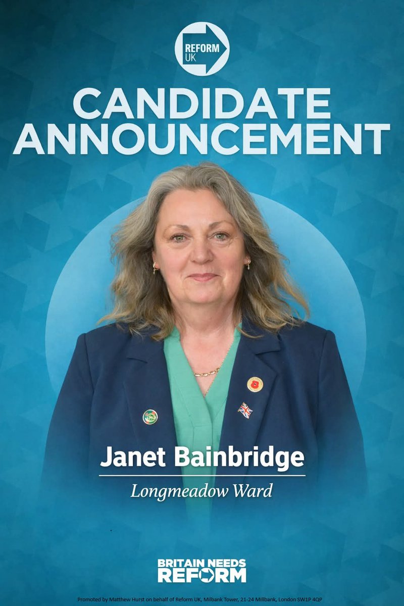 ReformStevenage's tweet photo. Two more of our excellent candidates standing against Labour on 7th May, Janet Bainbridge and Jeff Bullock. Vote Reform, Get Starmer Out! https://t.co/7HNyS3ufYw