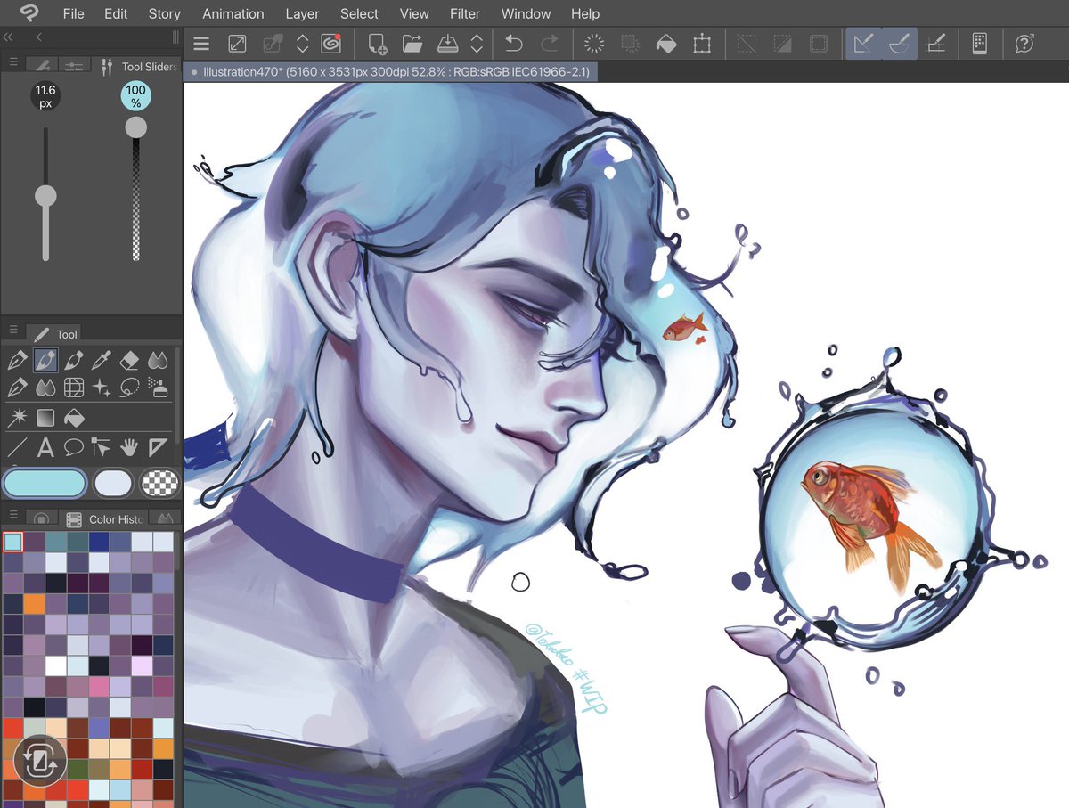 Totatso's tweet image. I am teaching myself how to render water  #hwei #wip