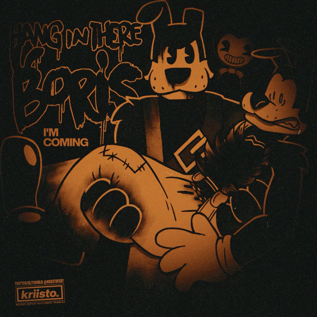 kriistofert's tweet photo. HANG IN THERE BORIS.
I’M COMING.

#Bendy #BendyLONEWOLF #BendyTHECAGE #BATIM #BATDR
#DigitalArt #Fanart #Horror 
#BorisTheWolf https://t.co/5Inlu9l6se