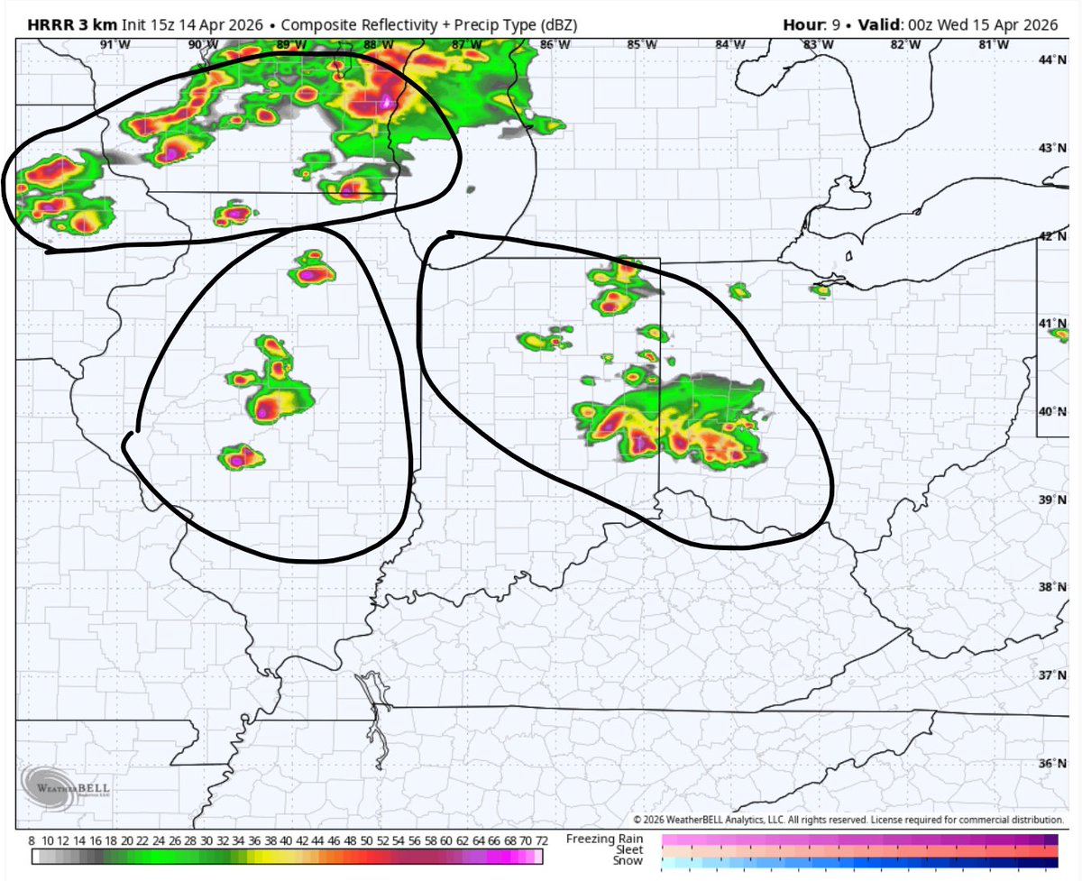 Stupercell's tweet image. You could very well chase 3 areas today. I wouldn't be surprised if the SPC made some major adjustments to the risk outlook this afternoon...

#ILwx #INwx #WIwx #OHwx
