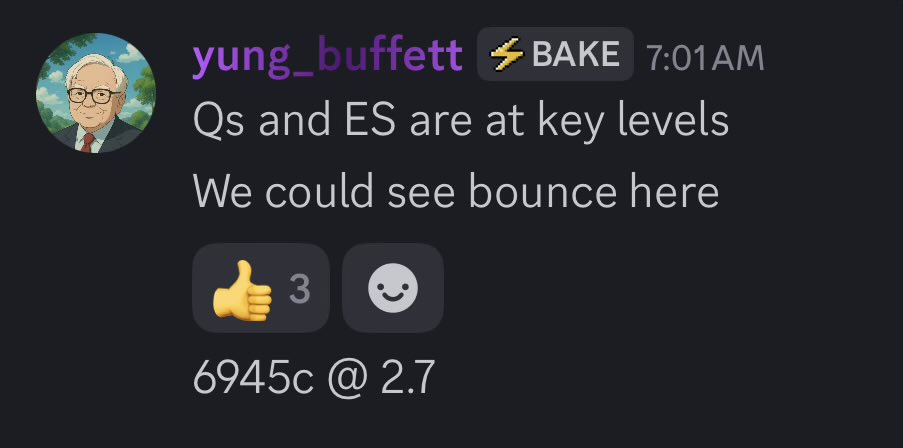 A big win feels nice but the best feeling is knowing that you earned the skills to consistently hit great plays. Here’s a play I called out this morning. Bottom ticked the dip. These touched 16.57 and may break above it.

$SPX $SPY $QQQ $ES