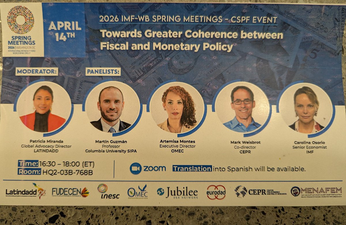 JuliusMukunda's tweet photo. Fiscal policy spends. Monetary policy stabilizes. But who ensures they work for people, not just markets?
Heading to this critical conversation at the #IMFMeetings. Time to rethink coherence—not just coordination. @CSBAGUGANDA
@mofpedU #BudgetingForEquity #CSPF2026 https://t.co/BjvfsKrPFG