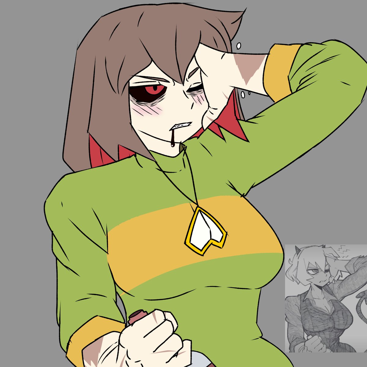 Ink2081740's tweet photo. Delta!Chara
Original art by: @bone_Nigi 
#Undertale #UndertaleAU #Chara https://t.co/T7F43dWwCx