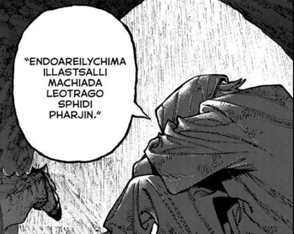 Loreleiiiy's tweet image. His name has some greek/latin syllables like chima, leo, phar.. but no matter how much I try to decipher it out it doesn't make sense, it sounds like a spell tbh..🤔

#gachiakuta165