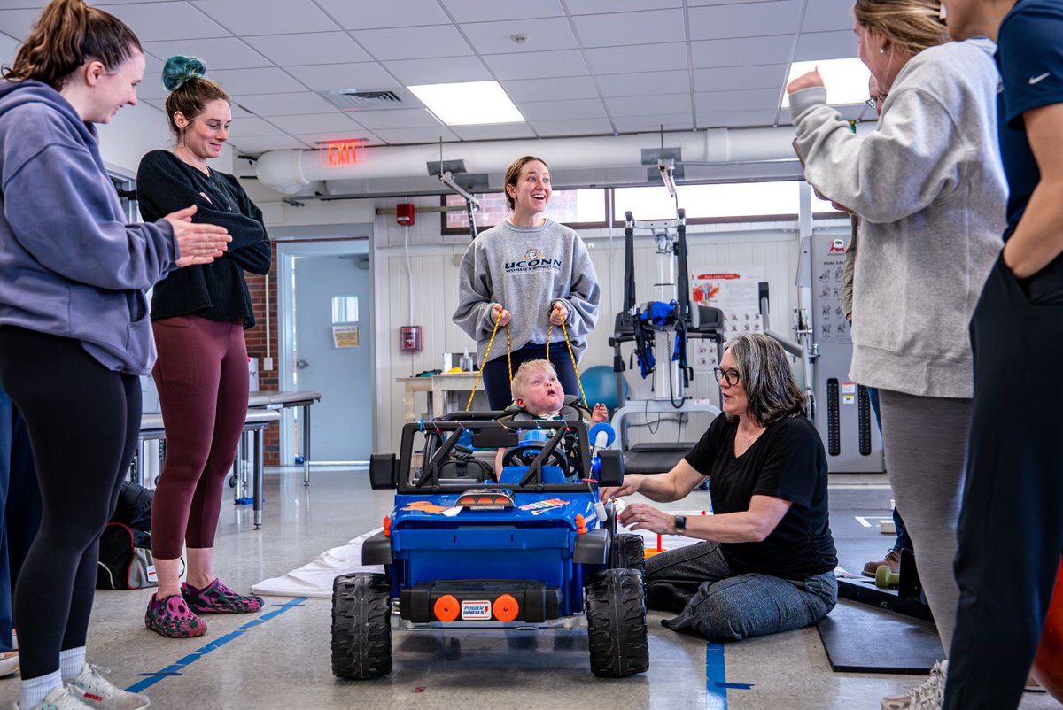 UConnCAHNR's tweet photo. With students and faculty from the Doctor of Physical Therapy program and College of Engineering, the Go Baby Go program modifies battery-powered cars for children with mobility-related disabilities to boost independence, peer interaction, family engagement, and fun. https://t.co/fUtTZvGZt1