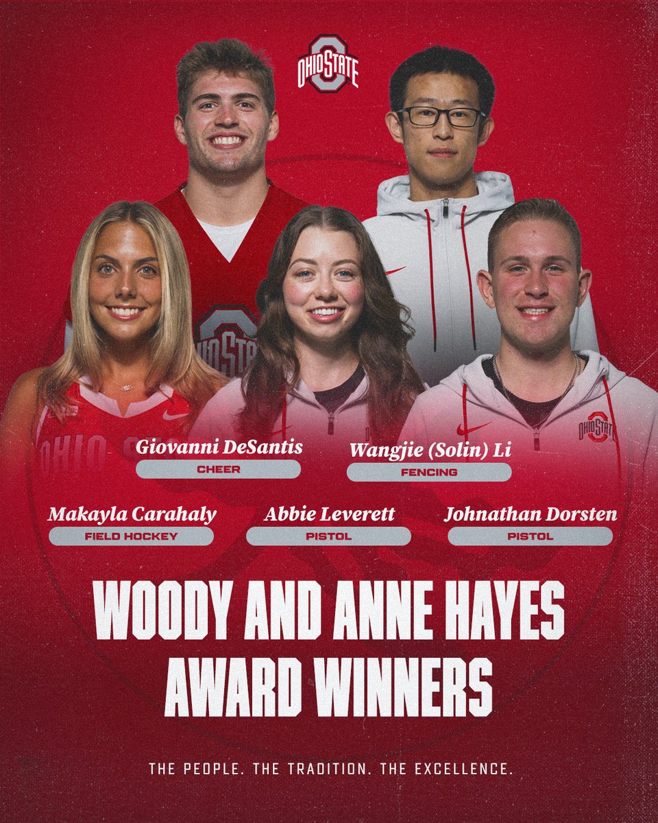 OhioStateFEN's tweet photo. Congrats to Solin Li, who received a Woody and Anne Hayes Award! 

The scholarship, established in 1979, provides varsity athletes with financial assistance for postgraduate studies and is given to honorees who have demonstrated academic achievement and leadership qualities. https://t.co/p8A49cfo4F