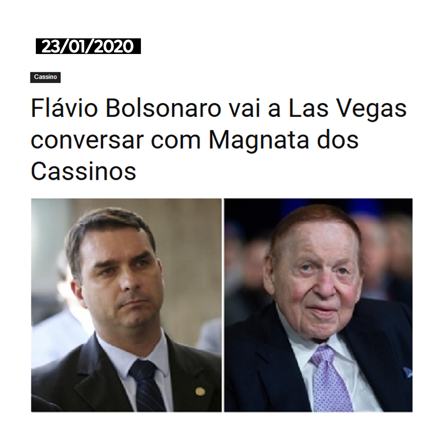 Flávio B. sofre de perda cínica de memória. Agora, o rachadinha tenta culpar o governo atual pela epidemia de vício em bets. Mas esquece que ele mesmo foi até Las Vegas, pago com dinheiro público, fazer lobby com o magnata dos cassinos, e que o pai deixou a jogatina correr solta.