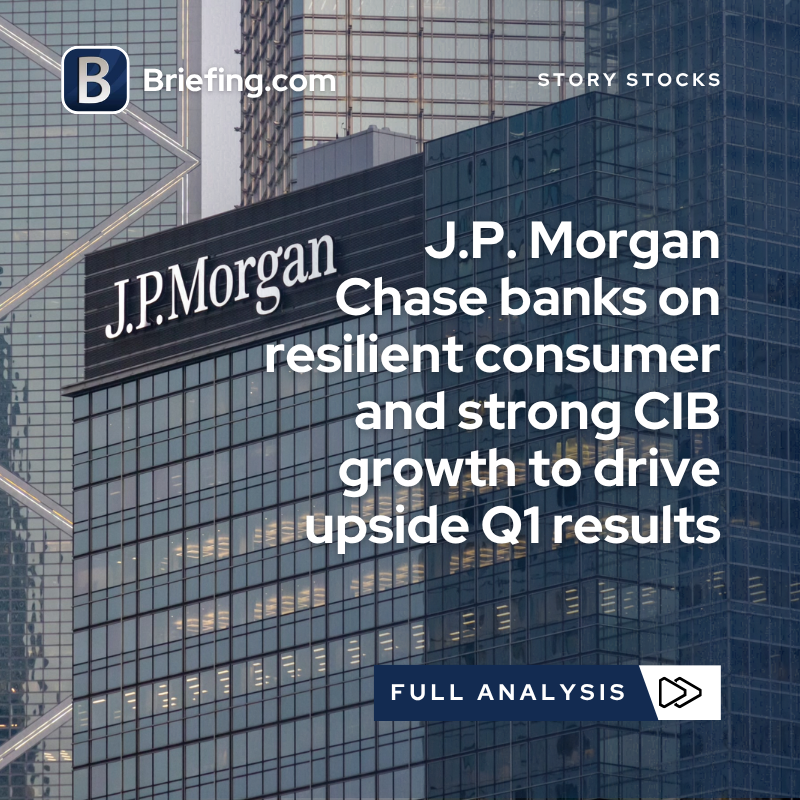 Briefingcom's tweet image. $JPM: J.P. Morgan Chase continues to show durable earnings power across cycles, backed by strong client activity. A slightly lower NII outlook points to a more balanced rate environment ahead. See the full analysis: briefing.com/story-stocks/a… #banking #Financials #Investing