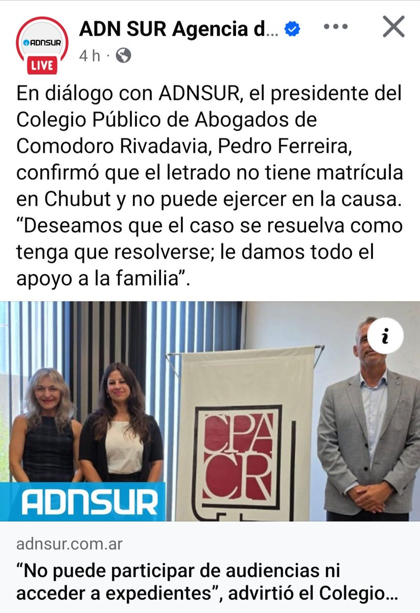 <a href="/missrebeldia96/">Miss Rebeldía</a> <a href="/DiputadosAR/">Diputados Argentina</a> <a href="/SenadoArgentina/">Senado Argentina</a> <a href="/JMilei/">Javier Milei</a> <a href="/VickyVillarruel/">Victoria Villarruel</a> <a href="/PatoBullrich/">Patricia Bullrich</a> <a href="/AmericaTV/">América TV</a> <a href="/todonoticias/">TN - Todo Noticias</a> <a href="/lanacionmas/">La Nación Más</a> <a href="/C5N/">C5N</a> <a href="/telefenoticias/">Telefe Noticias</a> <a href="/alepueblasok/">Alejandro Pueblas</a> <a href="/Tomasdente/">Tomás Dente(TomRox) 🙋‍♂️🤩</a> <a href="/Cronica_ok/">Diario Crónica</a> <a href="/vivicanosaok/">Viviana Canosa</a> <a href="/el13oficial/">Canal 13</a> <a href="/canal9oficial/">El Nueve</a> <a href="/CorteSupremaAR/">Corte Suprema de Justicia de la Nación</a> <a href="/CPACF/">C.P.A.C.F</a> <a href="/KarinaMileiOk/">Karina Milei</a> EL PTE COLEGIO ABOGADOS DE COMODORO ,DR.FERREIRA NO QUIERE Q PARTICIPE EN NADA EL DR.CASTILLO..