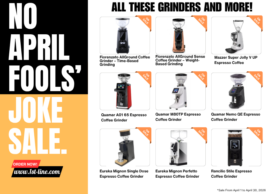1stline's tweet image. Our No April Fools’ Joke Sale ends April 30, 2026 or while supplies last. Don’t get pranked by procrastination—grab the deals before they disappear!
1st-line.com/products/no-ap…
#AprilFools #NoJoke #NoPrank #EspressoGrinders #sale #savings #DealAlert