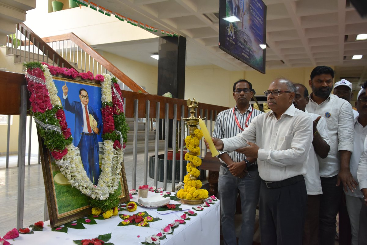 avnlofmkpro's tweet photo. Dr. B.R.Ambedkar Jayanti was solemnly observed today (14.04.2026) at AVNL OFMK with floral tributes to Dr. B. R. Ambedkar. Shri S. S. Prasad, CGM, addressed the gathering, highlighting Dr. Ambedkar’s vision of equality, justice, and constitutional values. Officers, Unions, Associations, Works Committees & JCM members participated with great respect
