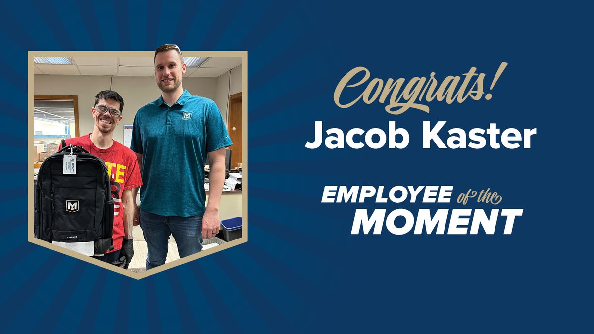 Congratulations to Jacob Kaster, who was very recently named Employee of the Moment!

#medalcraftmint #mmi #theamericanwaytomint #employeeofthemoment
