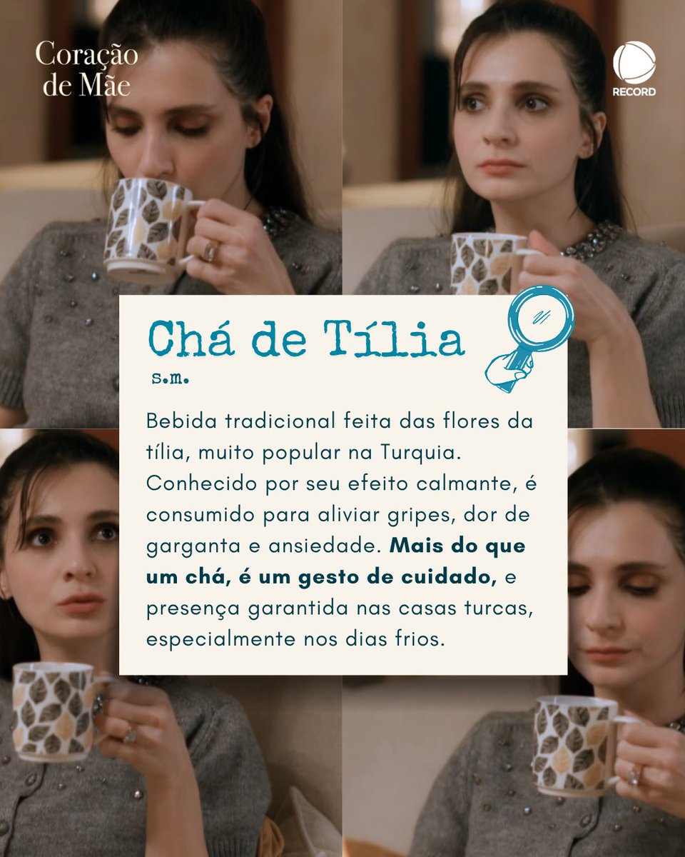siga_record's tweet image. Esse chazinho não é só detalhe de cena… na Turquia, o chá de tília é tradição e sinônimo de cuidado 💛 Quem aí também ama um chazinho pra relaxar? 🫖

➡️ Acompanhe as emoções de #CoraçãoDeMãe, de segunda a sexta, às 21h, na tela da #RECORD