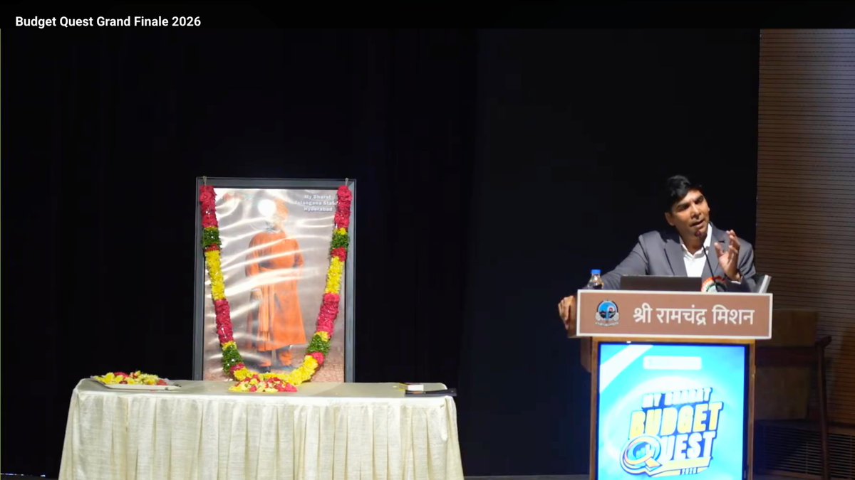 venubhagavan's tweet photo. Addressed 1000+ youth at MY Bharat Budget Quest 2026, Kanha Shanti Vanam. Presented Saint in a Suit to Daaji. He said: "This is what I tell people — be a Saint in a Suit." Some experiences become part of you. Yesterday was one.
#Daaji #SaintInASuit #MYBharat https://t.co/wjfCrqxgHh