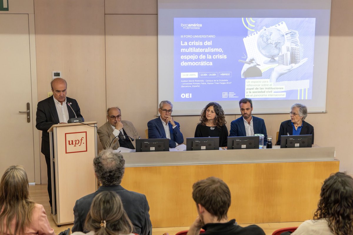 IBEI's tweet photo. 🎙️ III Foro Universitario de #Iberoamérica en #Democracia con @oeidigital

🔎 Bajo el título "La crisis del #multilateralismo, espejo de la crisis democrática", reflexionamos sobre los retos de la #gobernanzaglobal y el futuro de nuestras instituciones

📸 https://t.co/rpkzN1BT0u https://t.co/THO6RP9DMQ