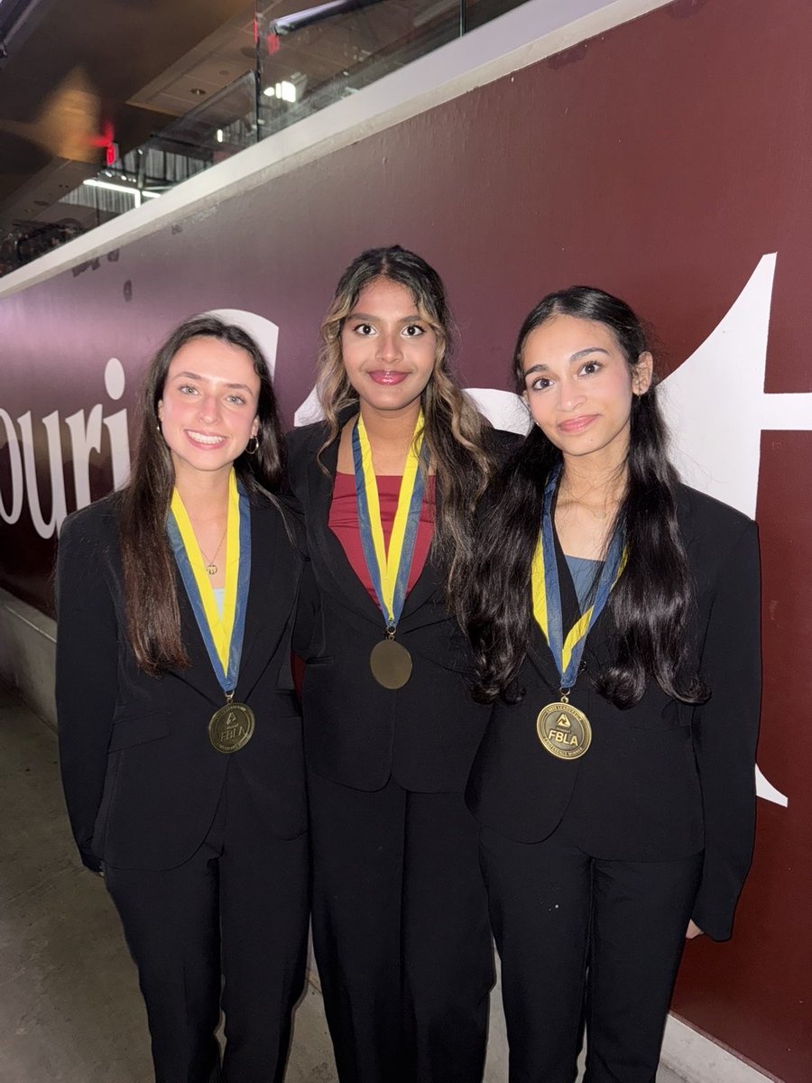 FHHSFBLA's tweet photo. Congratulations Saranya Bolisetti,
Divya Joshi, and
Yashvi Reddy Lomada! 5th place at state in Digital Video Production. https://t.co/4jr28XvV9W