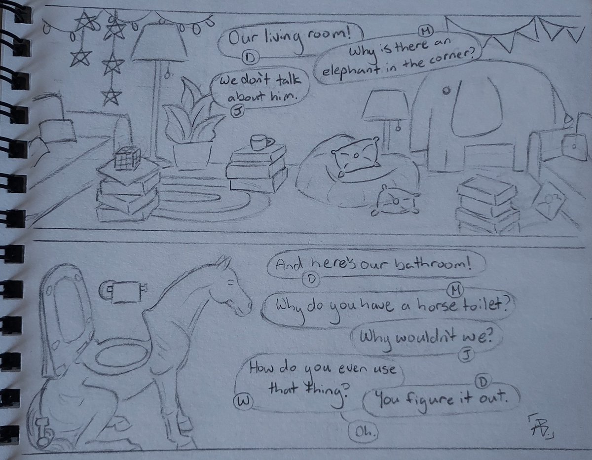 th3nightingales's tweet image. Henderhop horse toilet comic (1/2)