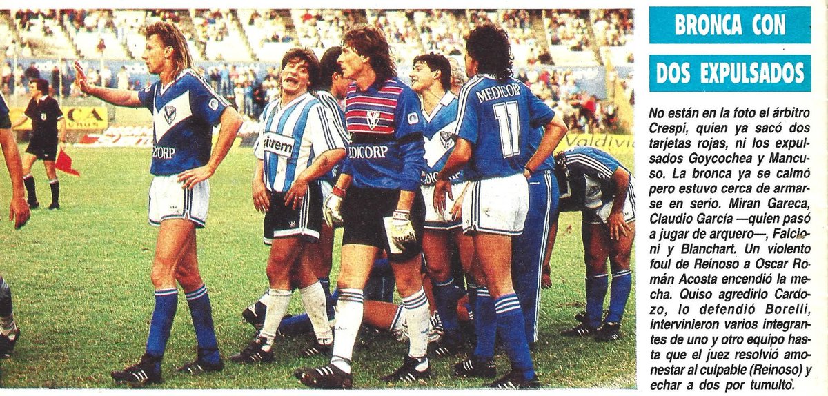 PCioccale's tweet image. Anécdota en el día del arquero.
El 14/4/1991 hace 35 años @RacingClub le ganaba a @Velez 2 a 0 en el #Cilindro . El arquero de Racing @OKGoyco90 era expulsado por tumulto. A raíz de que el DT de la #Academia Perfumo había hecho los cambios permitidos, al arco fué @ClaudioOmarGar