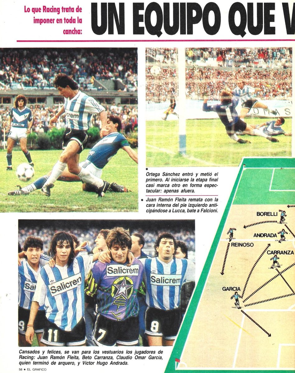 PCioccale's tweet image. Anécdota en el día del arquero.
El 14/4/1991 hace 35 años @RacingClub le ganaba a @Velez 2 a 0 en el #Cilindro . El arquero de Racing @OKGoyco90 era expulsado por tumulto. A raíz de que el DT de la #Academia Perfumo había hecho los cambios permitidos, al arco fué @ClaudioOmarGar