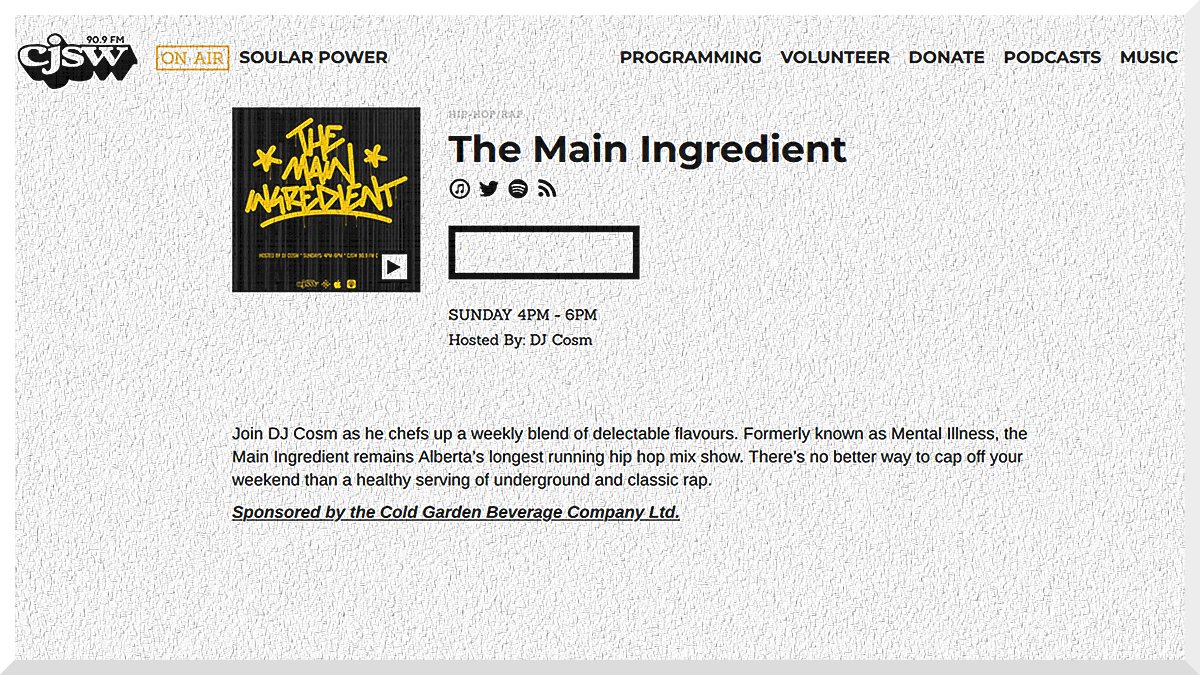 NewDawnRecs's tweet image. #nowplaying The Main Ingredient Show hosted by @djcosm on Canada's @CJSW 👉cjsw.com/program/the-ma… 

Another inclusion of the upcoming single "Gawdbrovas Connect" by @tonechop &amp;amp; @FrostGamble ft @GREA8GAWD in the set list 

#collegeradio #undergroundhiphop #newmusic