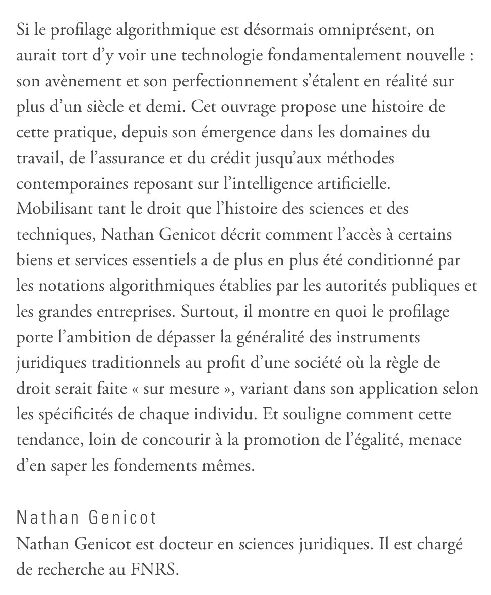 Nathan Genicot - Des règles sur mesure

Généalogie du profilage algorithmique

À paraître en mai chez Amsterdam