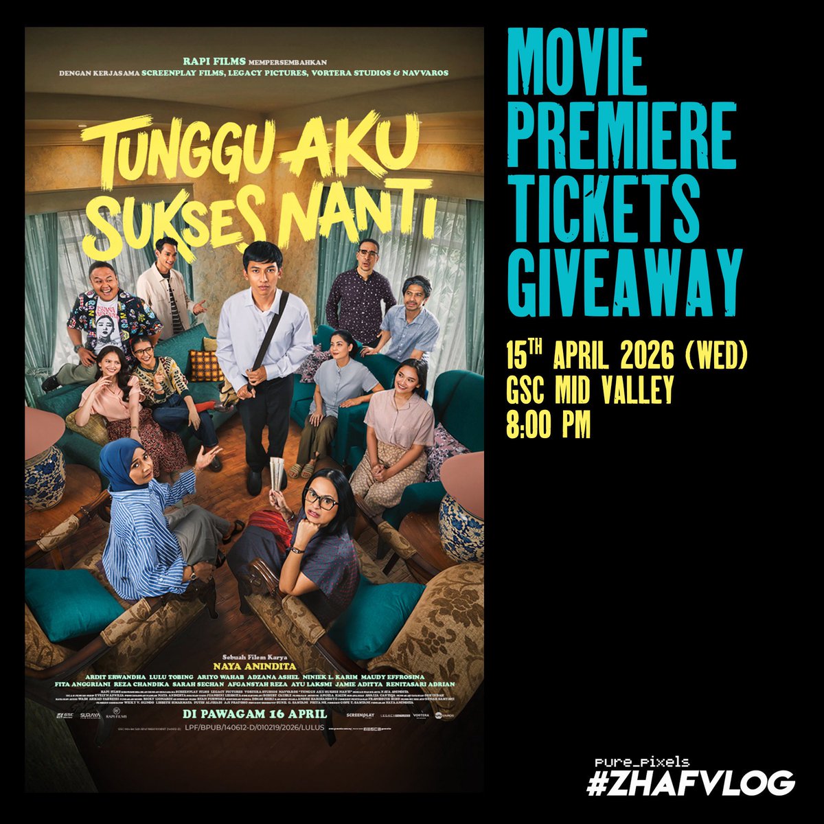 a_zic's tweet photo. WAIT FOR MY SUCCESS LATER Movie Premiere Tickets Giveaway!

https://t.co/4mt8IgZica…

#ZHAFVLOG #MulutPuakaGiveaway #MulutPuakaPremiere https://t.co/eZPzejKT7N