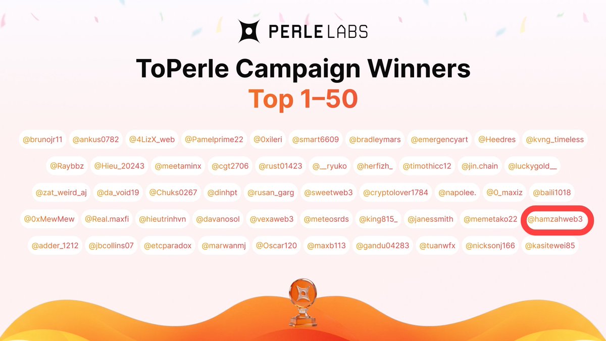 hamzahweb3's tweet image. Allahamdulillah ❤️ 
Excited to share that I made it into the Top 50 of the #ToPerle Voice Campaign 🎉

Grateful to have won 350+ USDC1 reward and big thanks to the @PerleLabs team for this amazing opportunity 🙌

I really enjoyed being part of this campaign, my friends