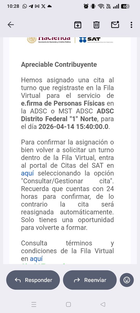 ardillitaghon's tweet photo. @SATMX Me agendaron cita para hoy. La confirmé. Al consultarla no aparece. Necesito la e-firma para devolución. Ayuda para confirmar cita por favor https://t.co/vS4M7Rb5xU