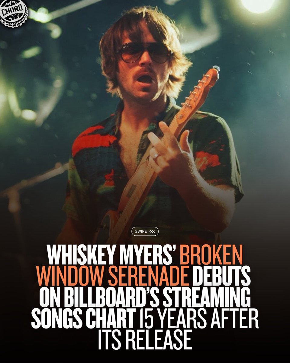 LFG. 

“Broken Window Serenade” by Whiskey Myers debuts at No. 50 on this week’s Billboard’s Streaming Songs chart FIFTEEN years after its release.