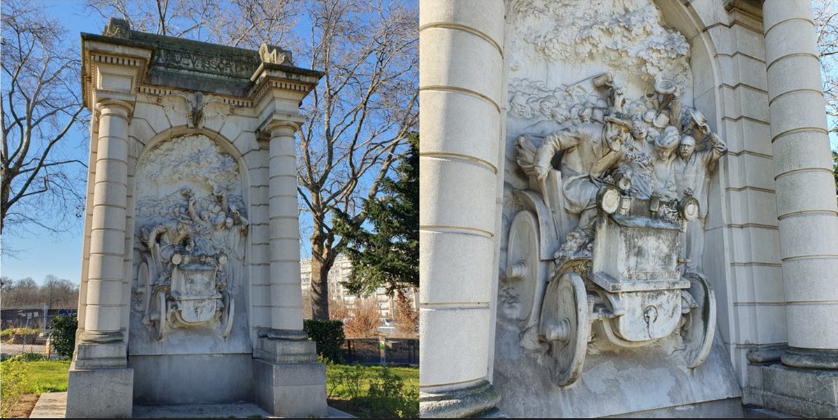 HistoireParis17's tweet photo. Le 14 avril 1897 meurt l'ingénieur, pilote et industriel Emile Levassor à 54 ans.
Pionnier de l'industrie et du sport automobile (il remporte la 1ère course automobile Paris-Bordeaux-Paris en 48h), il est en 1891 le co-fondateur de la fameuse marque Panhard & Levassor.
A noter le remarquable monument de Jules Dalou lui rendant hommage, installé en 1907 porte Maillot et déplacé dans le square Parodi à #Paris16 depuis les années 1970 lors de l'aménagement du grand rond-point.